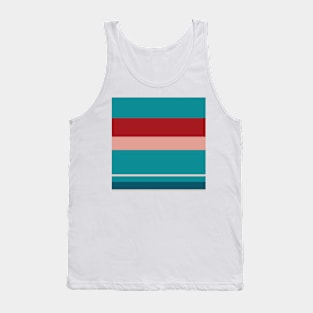 A magnificent collection of Blood (Animal), Blush, Silver, Dark Cyan and Petrol stripes. Tank Top